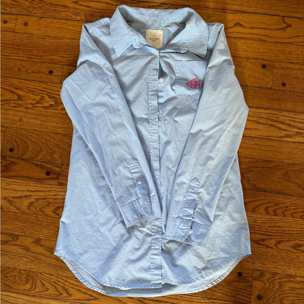 Gilly Hicks Long Sleep Shirt with pink embroidered logo